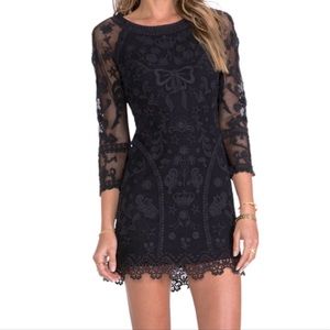 Juicy Couture Black Bow Lace Dress